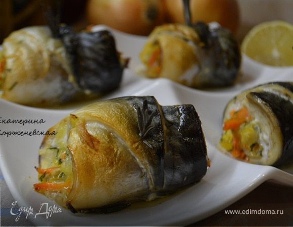Рулетики из скумбрии с овощами Рулетики из скумбрии с овощами