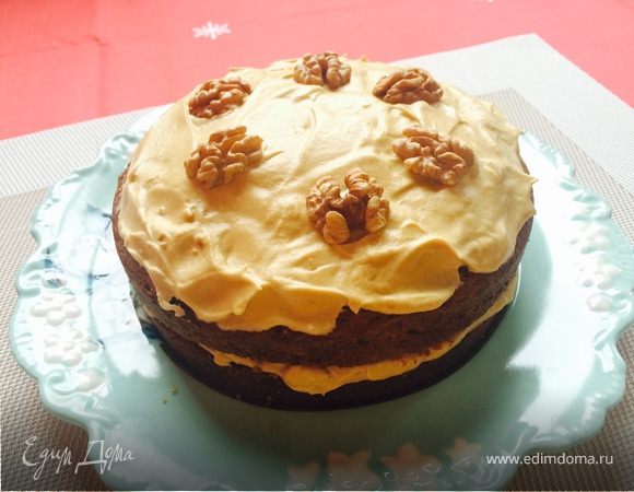 Кофейный торт с грецким орехом