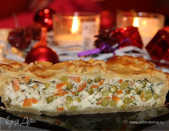 Курник с зеленым горошком