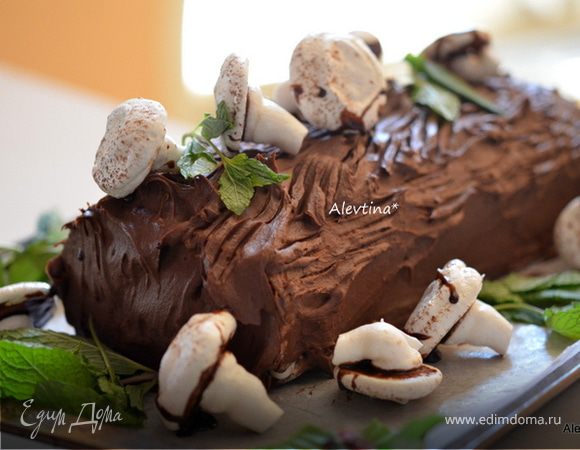 Сладкое полено с грибочками Сладкое полено с грибочками