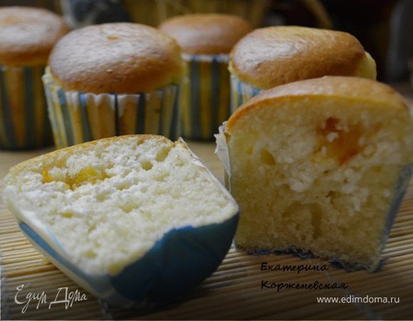 Кексы с творожной начинкой и апельсиновым джемом