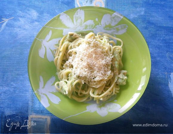 Спагетти с курицей и соусом из брокколи Спагетти с курицей и соусом из брокколи
