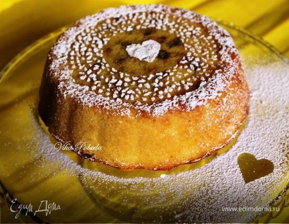 Кукурузный пирог с творогом и вяленой клюквой