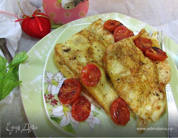 Креспелле (Crespelle) с печенью, нутом и помидорами черри Креспелле (Crespelle) с печенью, нутом и помидорами черри