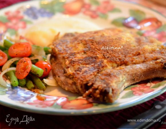 Хрустящие свиные отбивные в пармезане