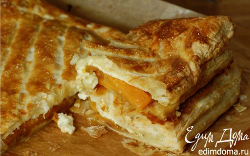 Рецепт Пирог с тыквой, луком и сыром