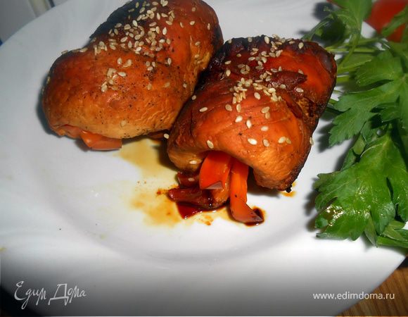 Рулетики из индейки с перцем