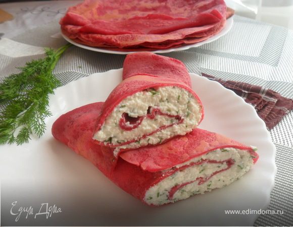 Свекольные блины на ряженке