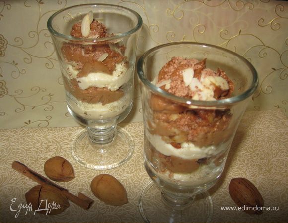 Творожно-шоколадный десерт с орехами Творожно-шоколадный десерт с орехами