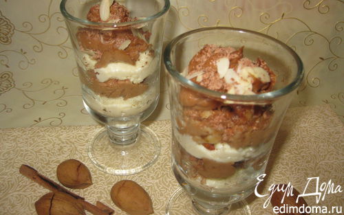 Рецепт Творожно-шоколадный десерт с орехами