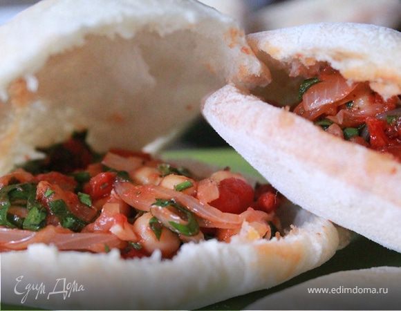 Нут с вялеными помидорами в пите Нут с вялеными помидорами в пите