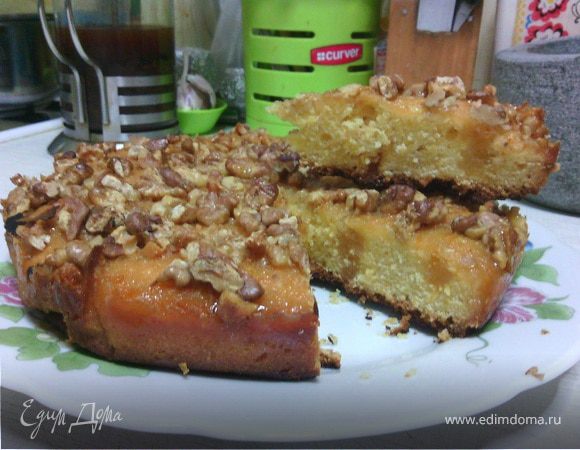 Тыквенный пирог с лимонной заливкой и орехами Тыквенный пирог с лимонной заливкой и орехами