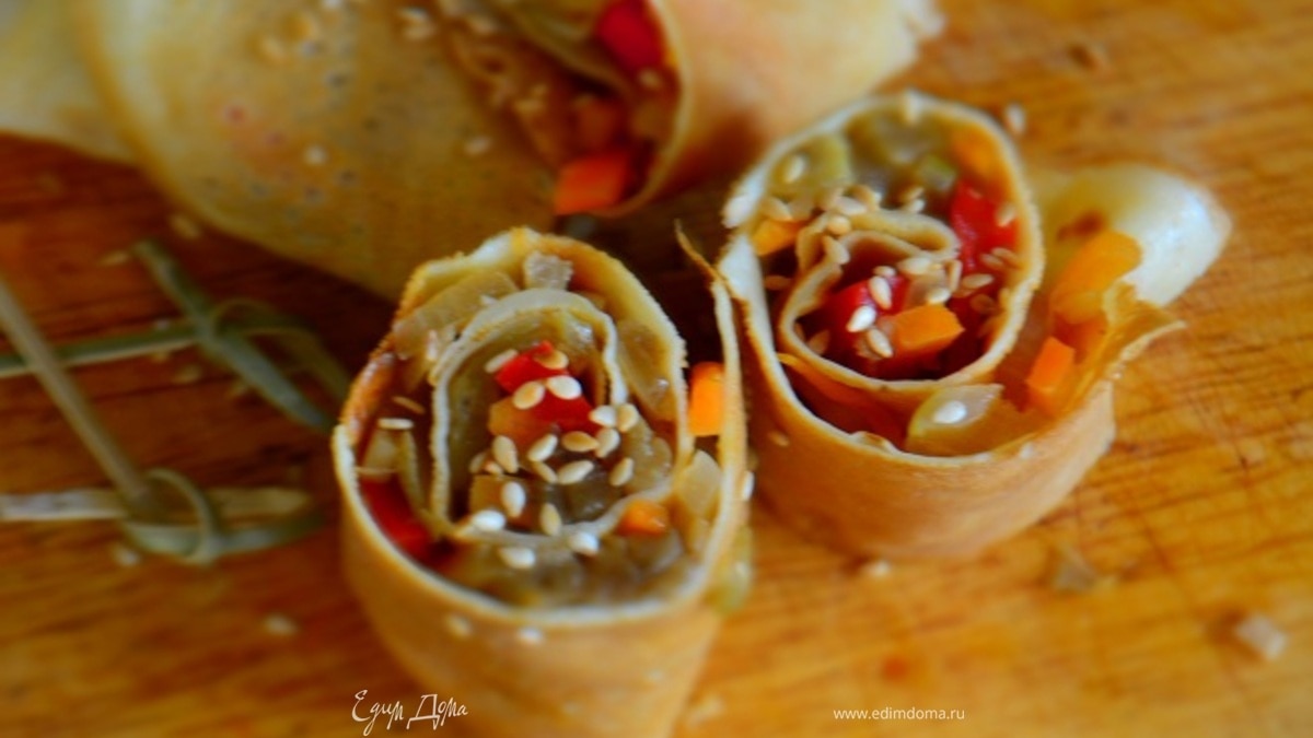 Острые блинчики с овощами