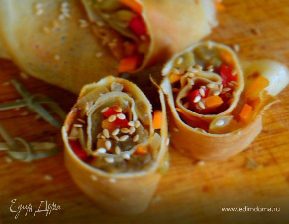 Острые блинчики с овощами Острые блинчики с овощами