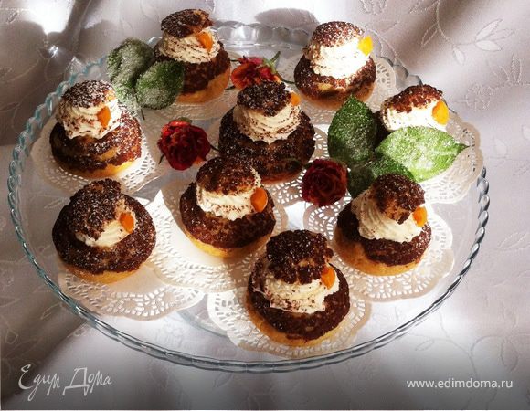 Пирожное Шу с ванильно-шоколадным cremeux