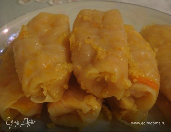 Постные голубцы с кукурузной крупой Постные голубцы с кукурузной крупой