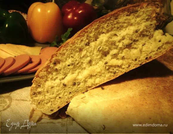 Хлеб из семолины с бурым льном, кунжутом и семечками подсолнуха. Хлеб из семолины с бурым льном, кунжутом и семечками подсолнуха.