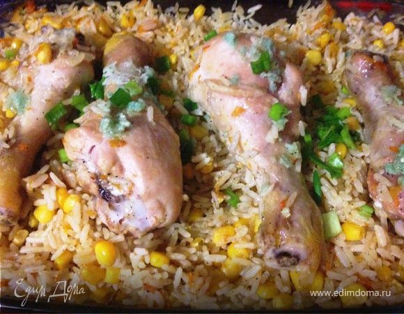 Куриные ножки с рисом в духовке: 12 фото в рецепте
