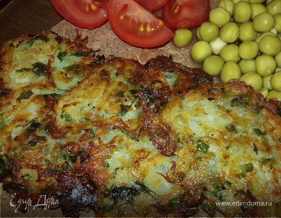 Постные драники с зеленью и чесноком 
