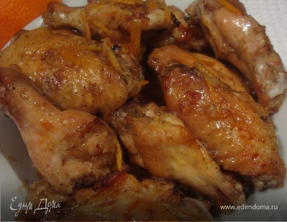 Куриные крылья в апельсиновой глазури
