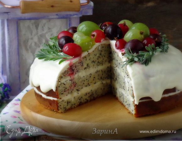 Торт из нутовой муки с маком