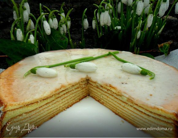 Многослойный торт "Подснежник"