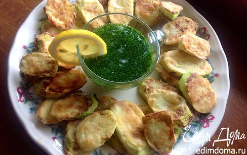 Рецепт Жареные кабачки с лимонно-чесночной заправкой