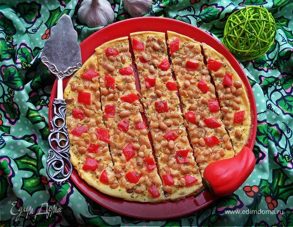 Омлет с фасолью и овощами