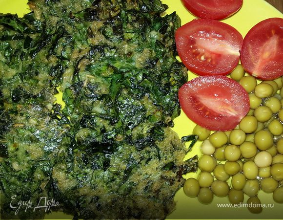 Оладьи из листовой капусты с овсяными хлопьями и зеленью Оладьи из листовой капусты с овсяными хлопьями и зеленью