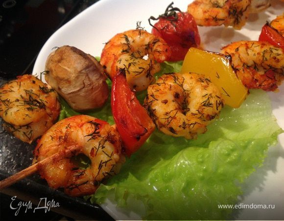 Шашлычки из креветок
