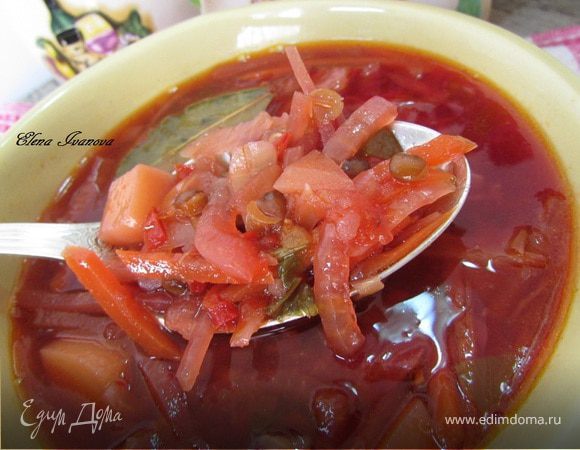 Чечевичный постный борщ Чечевичный постный борщ