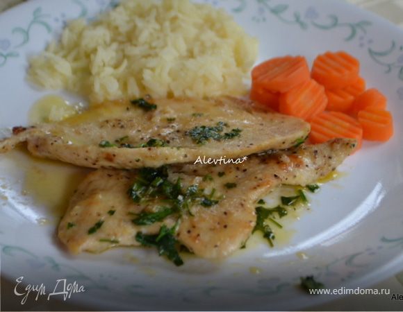 Куриные котлеты с зеленым маслом