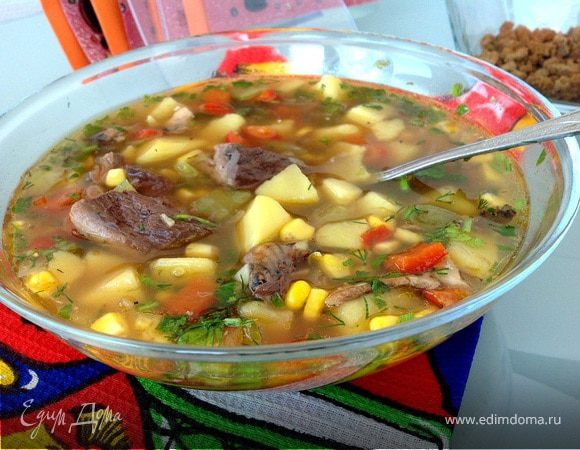 Суп из тунца с овощами