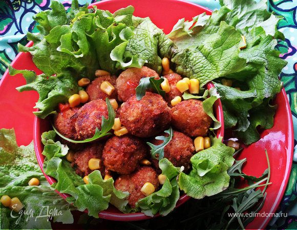 Закусочные колобки из спагетти Закусочные колобки из спагетти