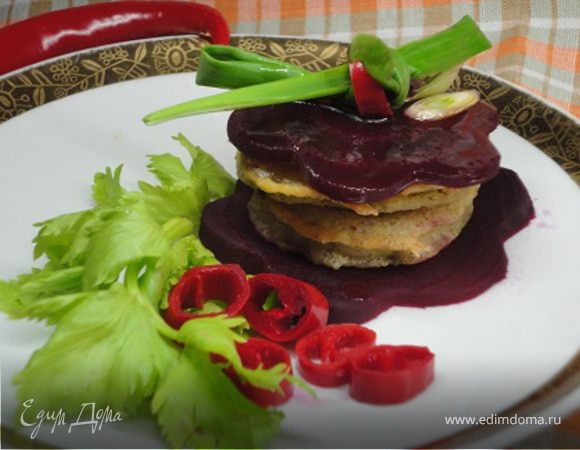 Кабачки в кляре с маринованной свеклой Кабачки в кляре с маринованной свеклой