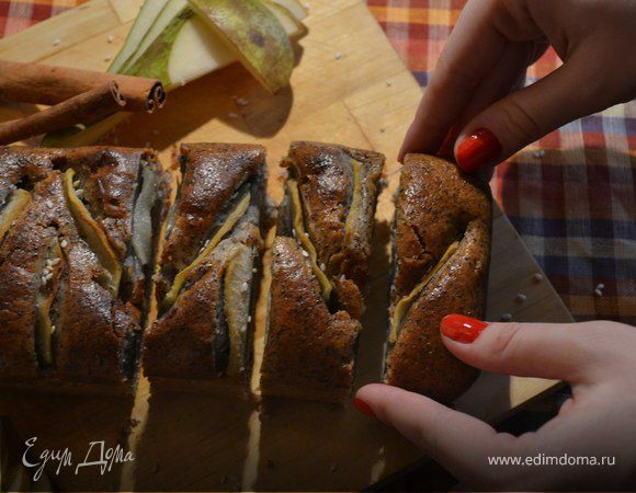 Грушевый пирог с маком (постный) Грушевый пирог с маком (постный)