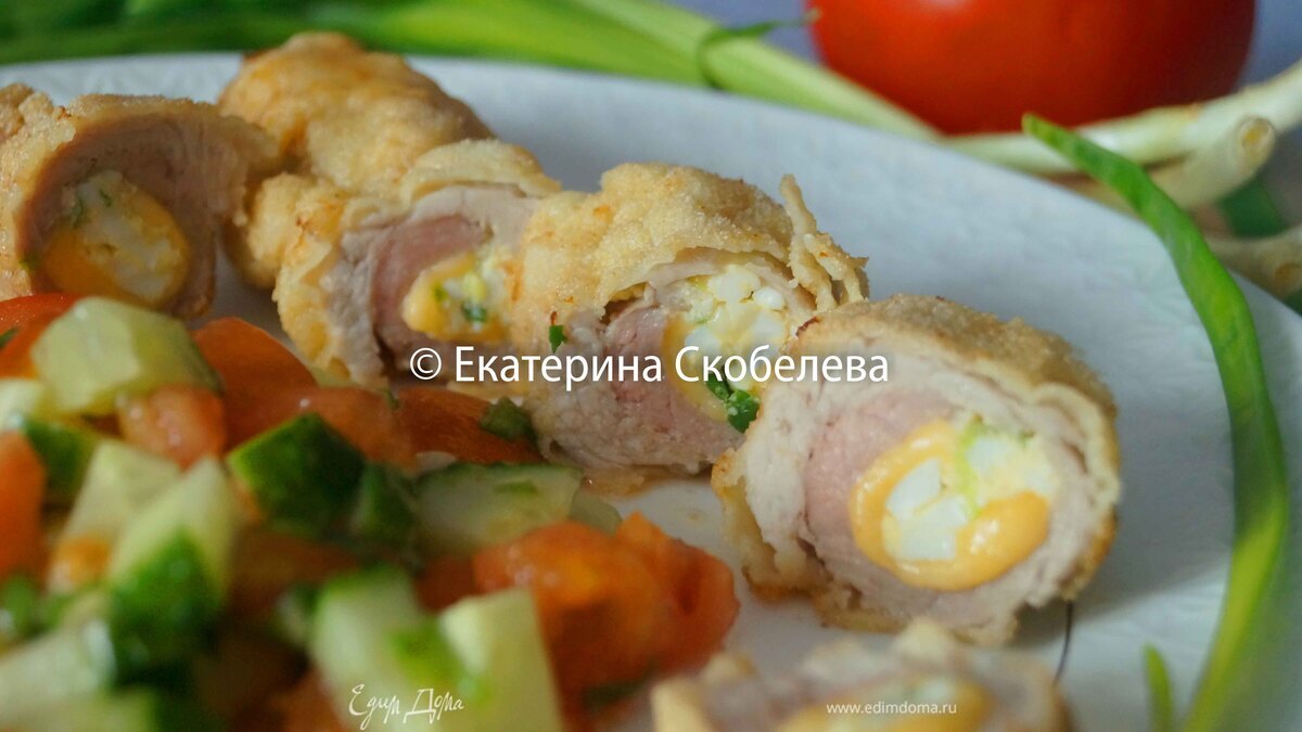 Фламенкины с начинкой из сыра, яйца и зеленого лука