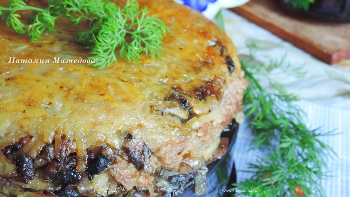 Постная картофельная запеканка с грибами