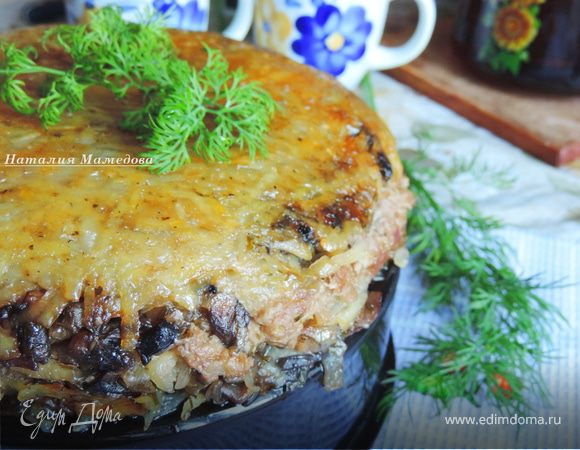 Постная картофельная запеканка с грибами