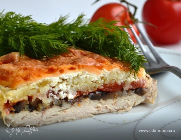 Куриная грудка под овощной шубкой Куриная грудка под овощной шубкой