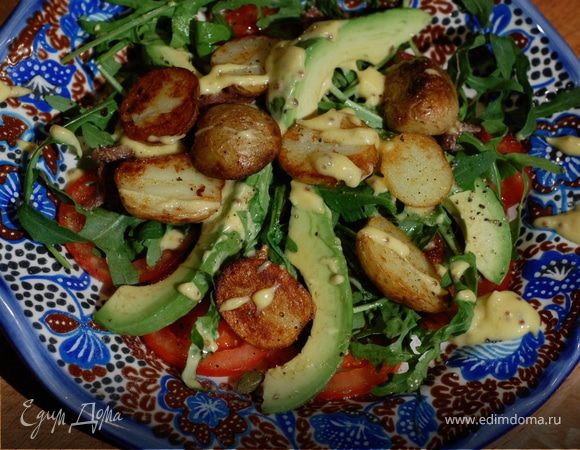 Картофельный салат с авокадо и домашним майонезом Картофельный салат с авокадо и домашним майонезом