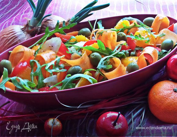 Морковный салат с руколой