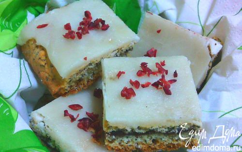 Рецепт Маковые квадратики с вареньем