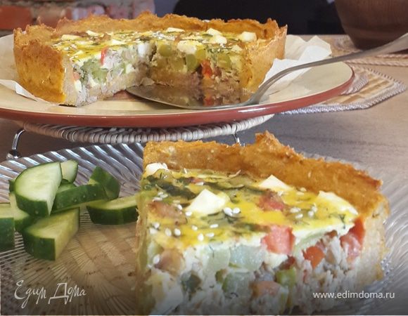 Диетический киш на овсяном тесте Диетический киш на овсяном тесте