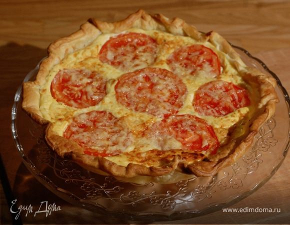 Пирог с помидорами и творогом 