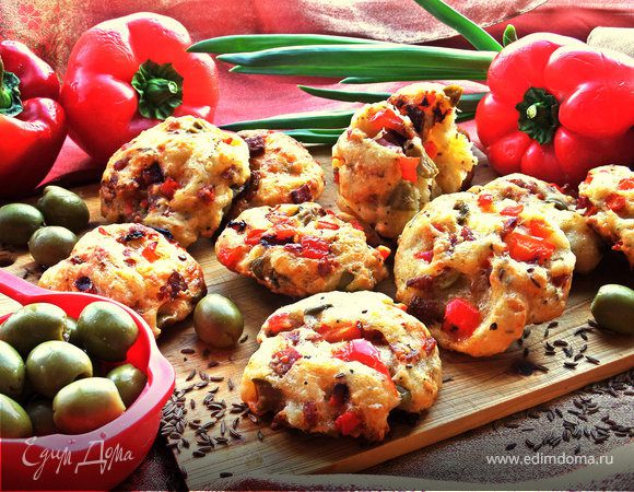 Ленивые пиццы-булочки на творожном тесте