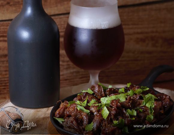 Карамелизованные куриные желудки