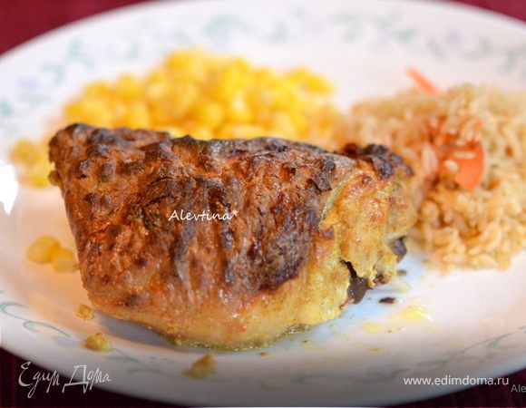 Маринованные куриные бедра в йогурте с карри