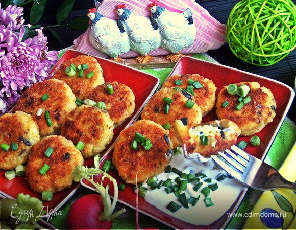 Биточки из картофеля и творога с маслинами Биточки из картофеля и творога с маслинами