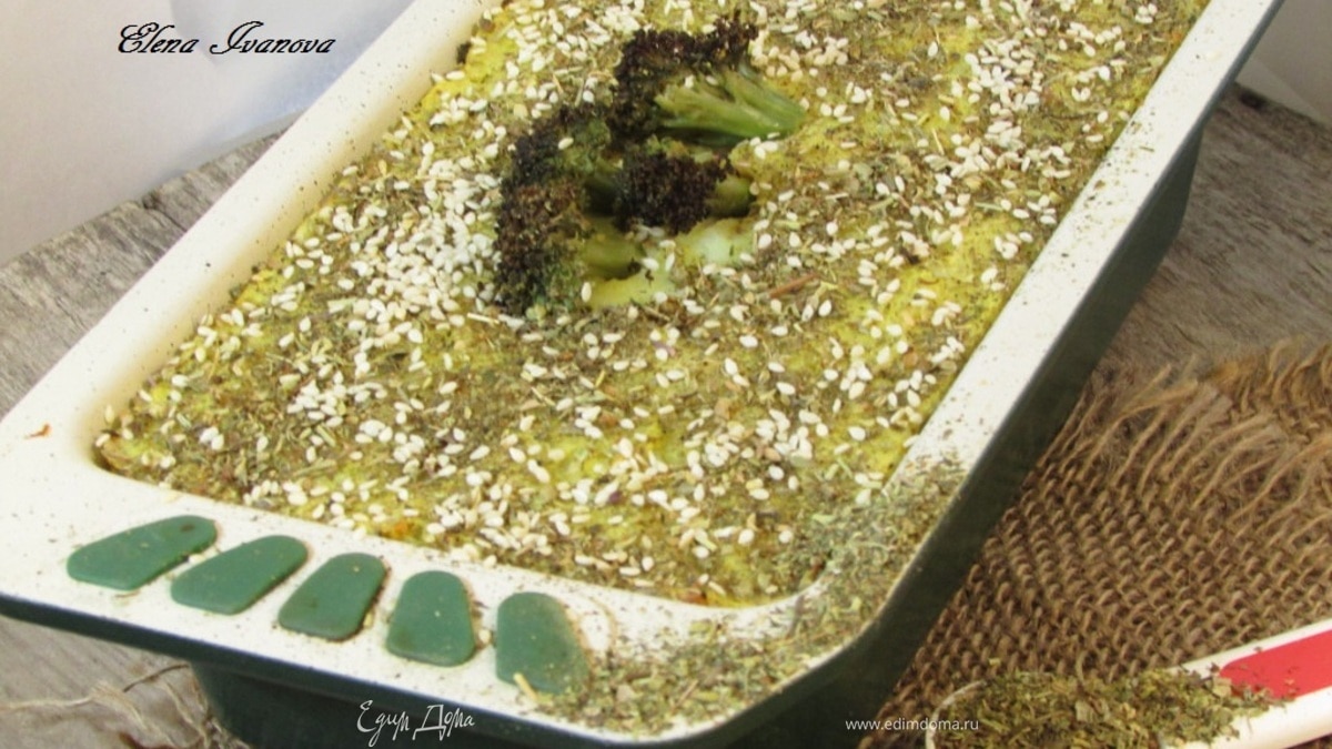 Запеканка из картофеля и цветной капусты с прованскими травами и кунжутом